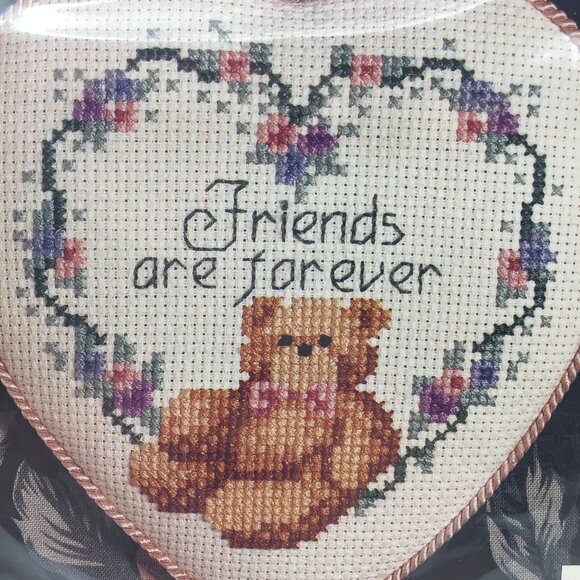Set of 2 Banar Designs Friends Count Cross Stitch Kits Hearts Warm Forever Bears - Picture 7 of 9